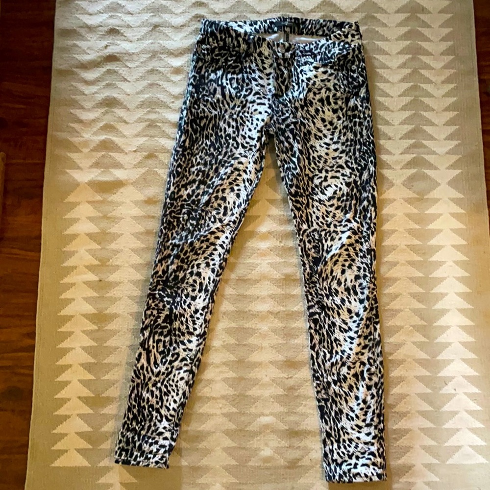 7 for all mankind skinny jeans. Snow leopard print